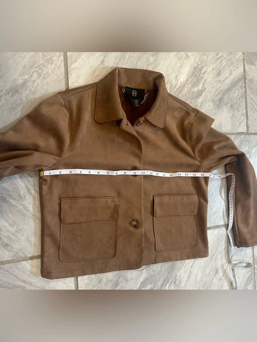 House Of Harlow 1960 Womens Brown Faux Suede Jacket Size M - Picture 3 of 8